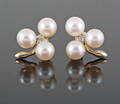 9K gold akoya pearls diamond earrings approx. 0.02ct  2.