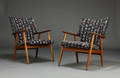 Dansk møbelproducent, par lænestole, 1960erne, teaktræ, egetræ 2