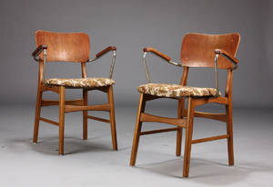 Dansk møbelproducent, par armstole, teaktræ, 195060erne 2