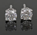 Earrings in 18k set with brilliant cut diamonds 0.58 ct 