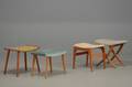 Fire skamler, teak og eg, 195060erne4