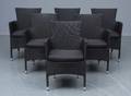 Havemøbler. Seks havestole, sort polyrattan 6