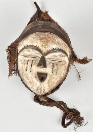 4 Afrikansk mask i trä, Gabon