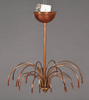 Stor lysekrone af kobber