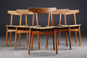 Henning Kjærnulf. Fem stole, teak. 5