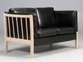 Sofa, egetræ med  brunt royalskind
