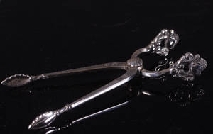 Johan Rohde för Georg Jensen, sockertång, Konge, 1910-25, silver