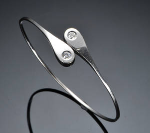Brillantarmbånd, ca 0.30 ct., 14 kt hvidguld