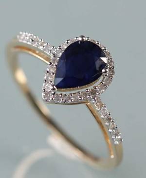 Safir- og brillantring