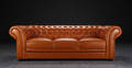 3-pers. Chesterfield sofa, cognac-farvet