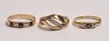 3 Vintageringe af 14 kt. guld med bl. andet diamanter 3