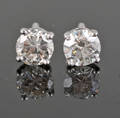 Earrings in 18kt  set with brilliant cut diamonds 0.60 