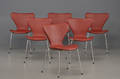Arne Jacobsen. Sæt på seks stole model 3107. 6 
