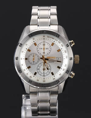 Seiko Chronograph, urkasse samt lænke af rustfrit stål