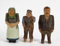 Träskurna och bemålade figurer 3st, 1900-talets första hälft