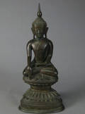 Thailandsk buddha figur, patineret bronze