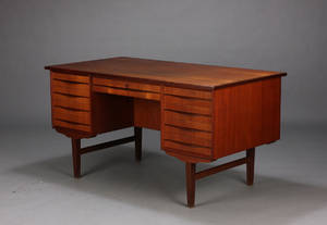 Dansk møbelproducent, fritstående skrivebord, teaktræ, 1960erne