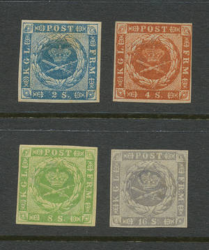 Danmark 1854-57 kvadrater 