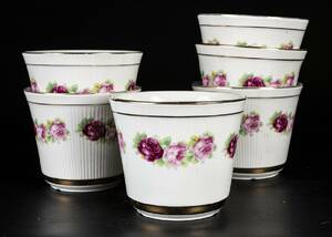 KRUKOR, 6 st, rosdekor, Upsala Ekeby