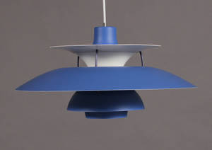 Poul Henningsen. PH5 pendel, blålakeret metal 