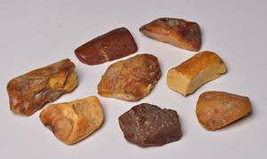 8 store stykker rav, ca. 280 gram 8