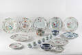 Samling Kina tallrikar m m, 17  1800-tal, 19 delar. 19