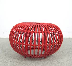 Hocker  Ottomane aus Korbgeflecht