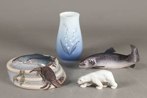 BG. Figurer, vase samt skål 4