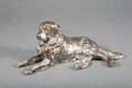 HUNDFIGURIN, GOLDEN RETRIEVER, VITMETALL, LÄNGD 25 CM
