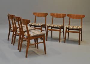 Dansk Møbelproducent. Sæt på seks stole i teak, 1960erne 6