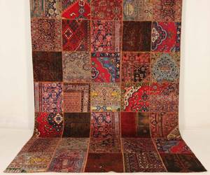 Patchwork, persisk håndknyttet tæppe, 360x257 cm.