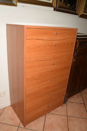 Byrå, 6 lådor, 75x49 cm, H 127 cm