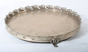 Portuguese silver tray on feets.