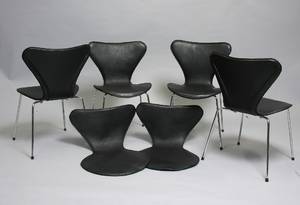 Læderovertræk til Arne Jacobsen 3107 stole. 6