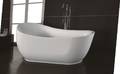 Fritstående badekar, hvid, ovalorganisk formet