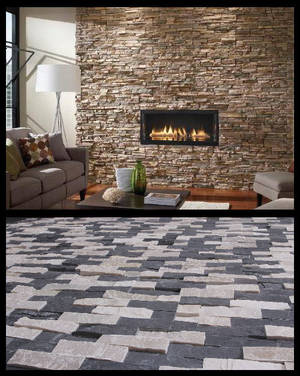 Mørklys stenvæg af ægte natur-skifer, 13 kvm