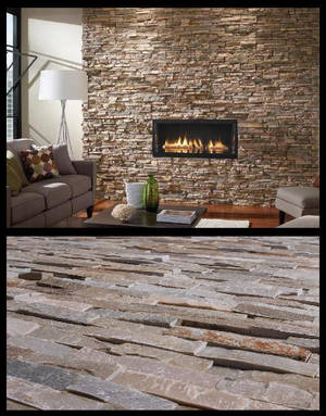 Broget stenvæg af ægte natur-skifer, 13 kvm