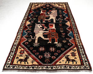 Handknuten persisk matta, Shiraz 290x165 cm.