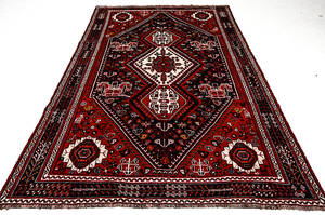 Handknuten persisk matta, Shiraz 285x192 cm.