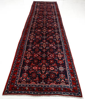 Handknuten persisk gallerimatta, Mahal 435x120 cm.