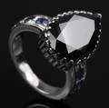 Diamant og safir ring.