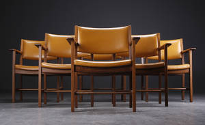 Hans J. Wegner. Seks armstole, røget eg. 6