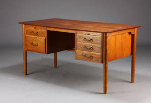 Dansk møbelproducent, skrivebord, teaktræ, egetræ, 1960erne