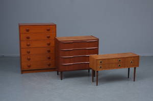 Tre skuffemøbler af teaktræ 3