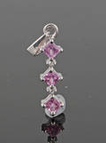 Pink sapphire  diamond pendant approx. 0.01ct