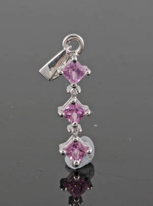 Pink sapphire  diamond pendant approx. 0.01ct