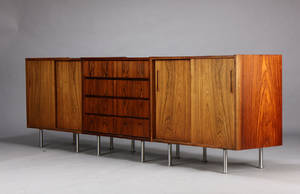 Dansk møbelproducent, to skænke samt kommode, riopalisander 3 