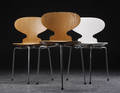 Arne Jacobsen, stabelstole, Myren, model 3100 med tre ben 3 