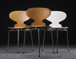 Arne Jacobsen, stabelstole, Myren, model 3100 med tre ben 3