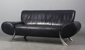 Rolf Benz.To-pers sofa betrukket med læder.